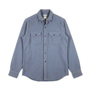 Gap Standard Fit Textured Shirt Jacket Shacket Blue S Pocket Utility Workwear